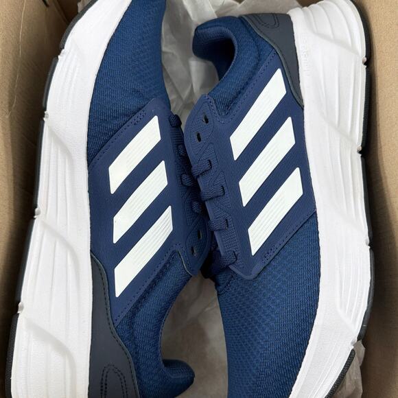 Adidas Men\'s Tech Indigo Cloud White Legend Ink Galaxy 6 Running Shoes Size 9 main image 13